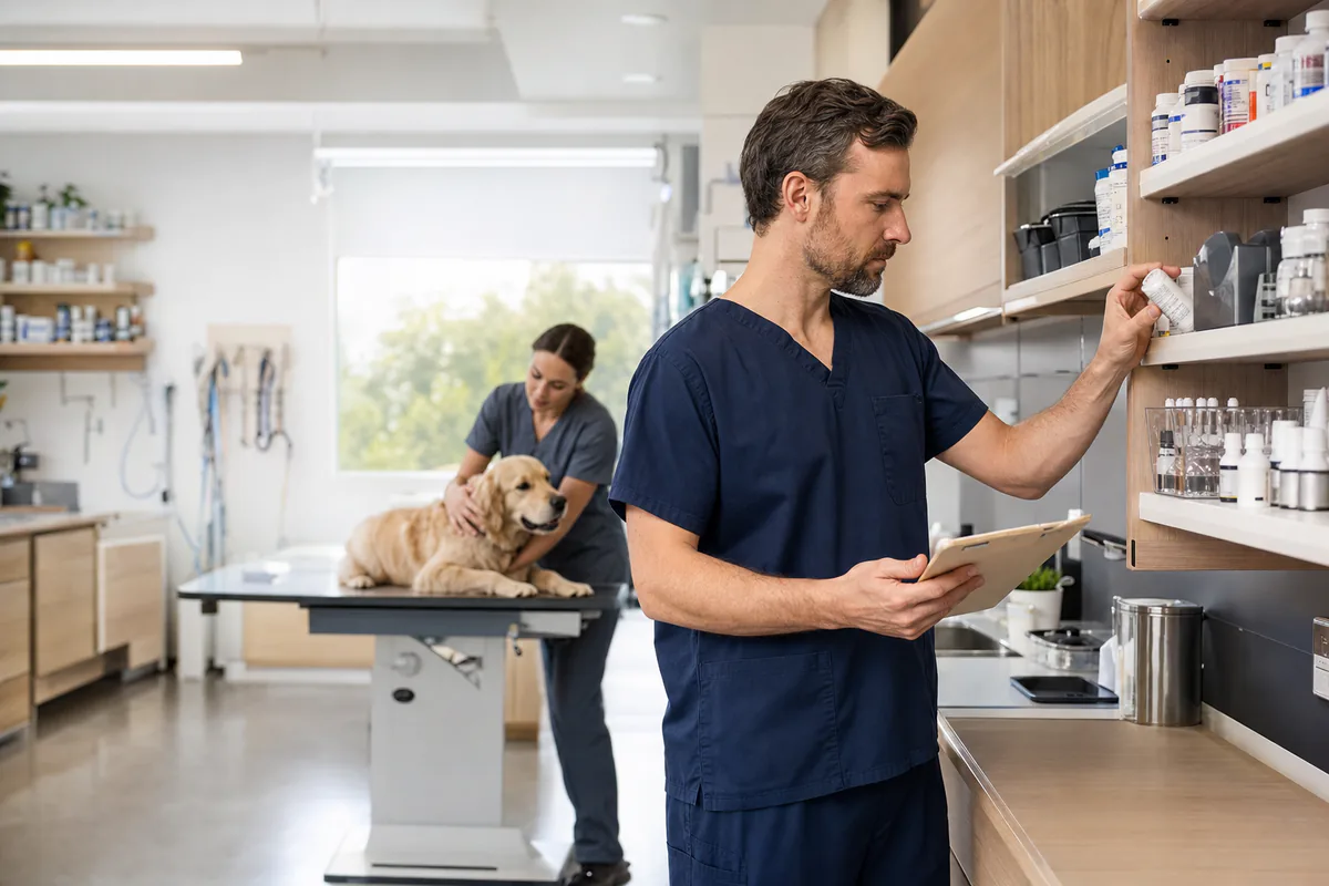 Salle d’attente d’une clinique vétérinaire
